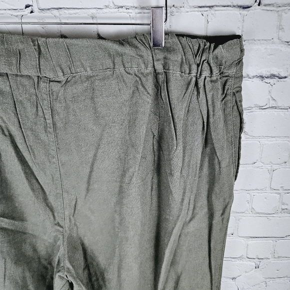 PER SE | linen blend wide leg drawstring waist cropped pants - Picture 4 of 7